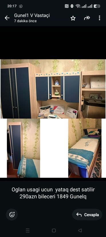мебель в детскую комнату: Oglan usagi ucun yataq dest satilir 290azn bileceri 1849 Gunelq