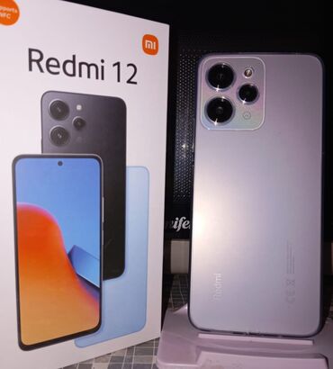 Xiaomi: Xiaomi Redmi 12, 256 GB, rəng - Gümüşü, 
 Barmaq izi, İki sim kartlı