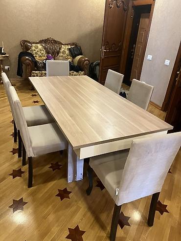 mdf panel: Yemək masası dəsti - Tərkib: 1 ədəd böyük yemək masası + 6 ədəd stul — 2