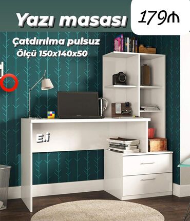 *Yazı masası 179Azn💥* ✔️Rəng seçimi var Ölçü 150x140x50 ✔️