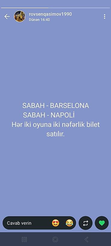 1 43 model: Məhsul: Futbol oyunlarına iki nəfərlik biletlər Təsvir: - Oyunlar — 1