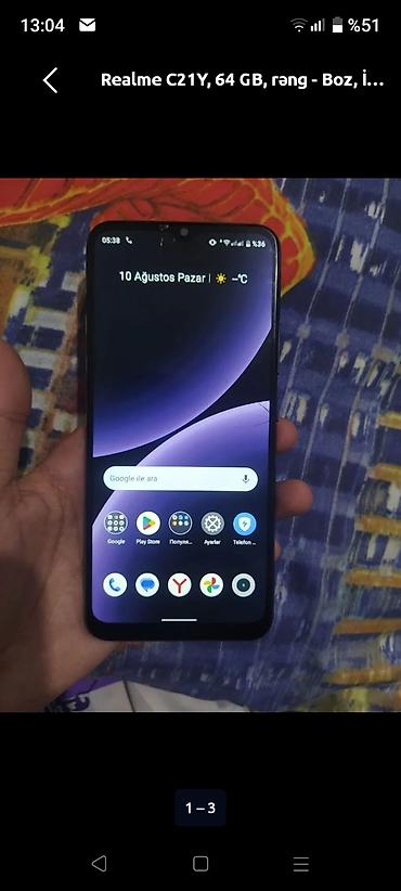 realme c21y: Realme C21Y, 64 GB, rəng - Boz, İki sim kartlı — 1