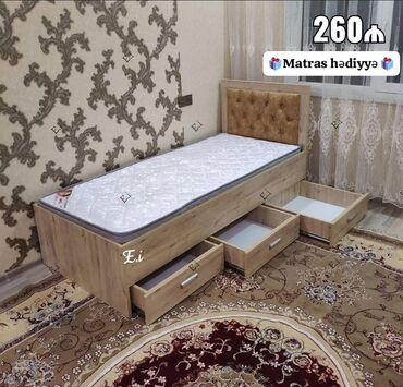 Çarpayılar: Yeni, Təknəfərlik çarpayı, Bazasız, Matras ilə, Siyirməsiz — 2