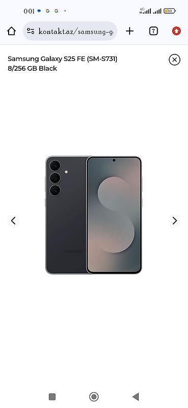 samsung s25 fe: Samsung Galaxy S25 FE, 256 GB, rəng - Qara, Face ID — 1