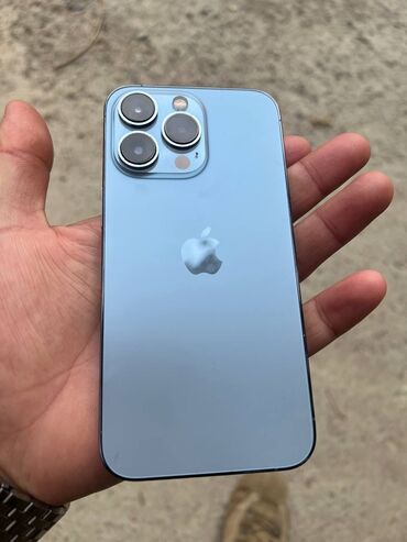 продукции apple iphone: IPhone 13 Pro, Колдонулган, 128 ГБ, Көгүлтүр, Каптама, Заряддоочу түзүлүш, Коргоочу айнек, 86 %