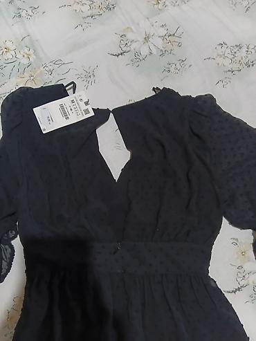 Haljine: ZARA crni kombinezon kao haljina m - Materijal: lagana, poluprozirna — 11