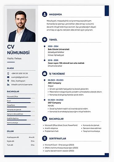 Xidmətlər: Xidmət: Peşəkar CV dizaynı və hazırlanması Təsvir: - Müasir, oxunaqlı — 2