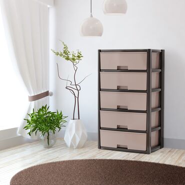 Комоды для одежды: Комод для одежды, Новый, Без зеркала, Пластик, цвет - Бежевый, Платная доставка — 4