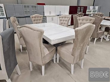 Setovi stolova i stolica: Trpezarijski set – sto sa 6 stolica - Moderan pravougaoni sto sa — 20