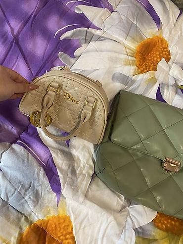 blue good lux: Qadın çanta dəsti - Krem rəngli, kiçik ölçülü, “quilted” tikişli əl — 1