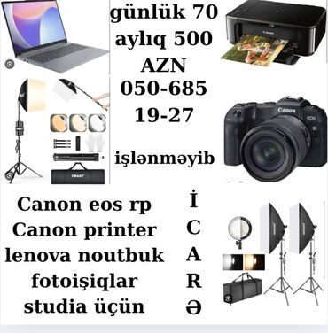 4 məhsul birlikdə İcarəye verilir işləməyib Canon eos rp kamera