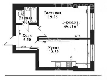 Продажа участков: 1 комната, 46 м², Элитка, 2 этаж, ПСО (под самоотделку)