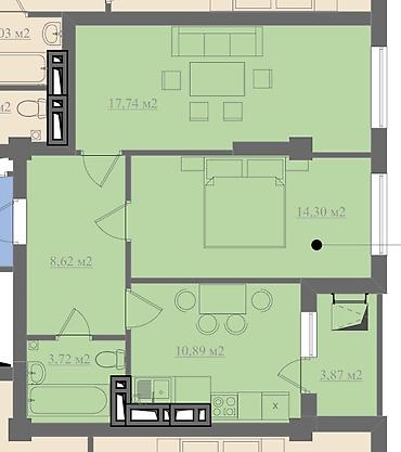 104серии: 2 комнаты, 59 м², ул. Горького / Алматинка Элитка, 7 этаж, ПСО (под самоотделку) — 4