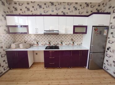 Sifarişlə mətbəx mebeli: Sifarişlə mətbəx dəsti, Özü çəkən petlələr, Mat laminat, Kredit yoxdur, Pulsuz çatdırılma — 22