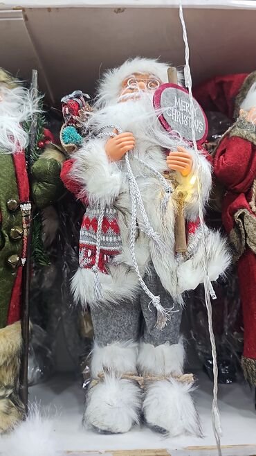 Yeni il oyuncaqları və bəzəkləri: Məhsul kodu sm-510018 Hündürlük 30 cm Şaxta baba kukla mişkası Diqqət — 8
