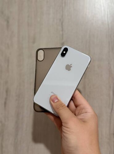 ddr4 16: IPhone X, Б/у, 256 ГБ, White Titanium, Чехол, 100 %