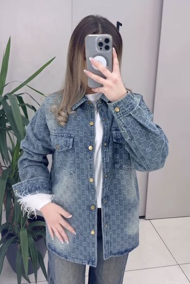 джинсовая куртка zara kids: Джинсовая куртка, Свободная модель, Осень-весна, Удлиненная модель, S (EU 36)