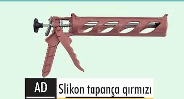 qazon satilir: Silikon tapança – qırmızı rəng - Əl ilə işləyən, 310 ml‑ə qədər — 1