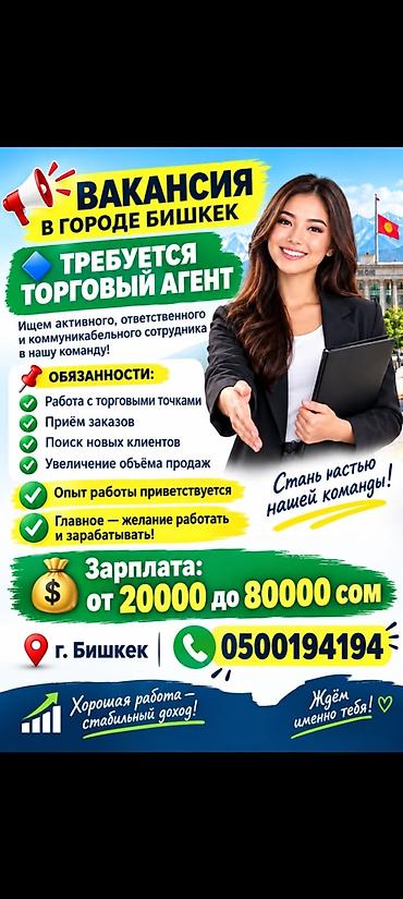 Требуется Торговый агент, График: Шестидневка, Менее года опыта, % от продаж, Полный рабочий день