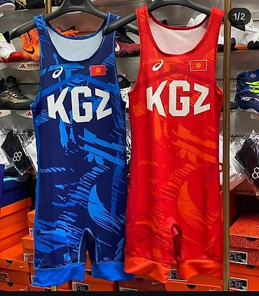 новорожденный одежда: Борцовские трико Asics KGZ - Командный дизайн KGZ с флагом — 1