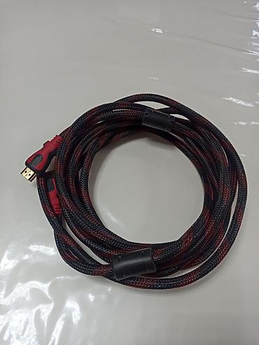 hdmi kabeli: HDMI kabeli – qırmızı/qara rəngli, toxunma qoruyuculu örgü izolyasiya — 1