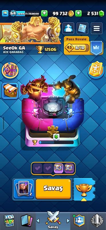 Digər əntiq əşyalar: Clash Royale hesabı: - Kral səviyyəsi: 64 - Daş: 2531 - Rozetlər — 1