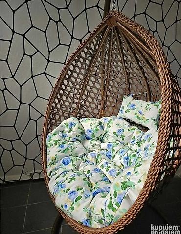 Ležaljke i ljuljaške: Viseća “egg” fotelja sa stalkom - Konstrukcija: čvrst metalni okvir — 3