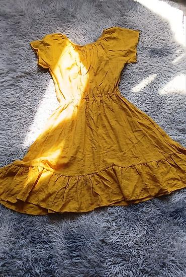 Sarı rəngdə yay donu(qısa) standart ölçülü - Model: midi uzunluqda