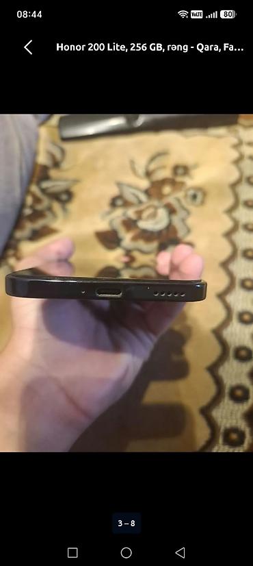klarnet mikrofonu: Honor 200 Lite, 256 GB, rəng - Qara, Barmaq izi — 1