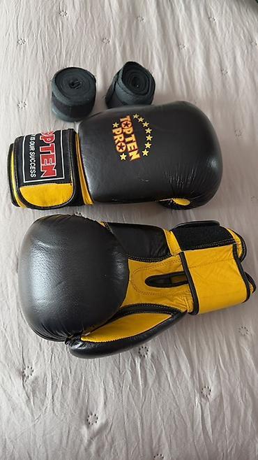 İdman və istirahət: Top Ten Pro boks əlcəkləri + 2 ədəd bandaj dəsti - Brend: Top Ten Pro — 2