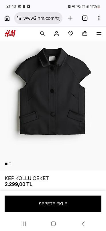 Pencəklər: H&M Kep Kollu Ceket – qara rəng - Qısa kəp (cape) üslublu qollar — 1