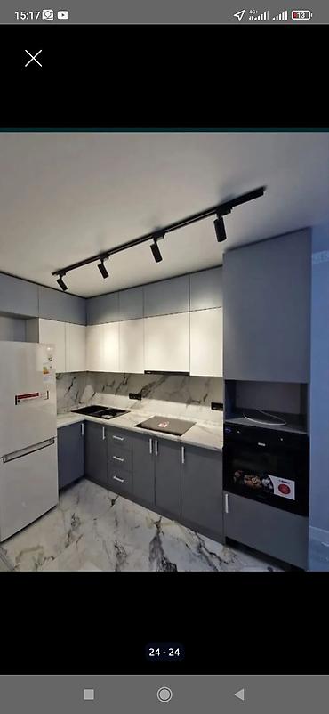 Кухонные гарнитуры: Кухонный гарнитур, цвет - Серый, МДФ — 77