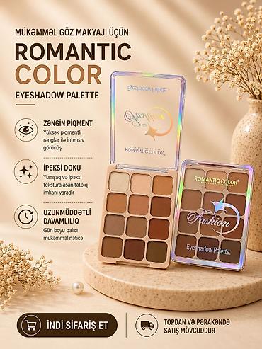 Göz kölgələri: ROMANTIC COLOR Eyeshadow Palette - Göz makiyajı üçün peşəkar ten — 4