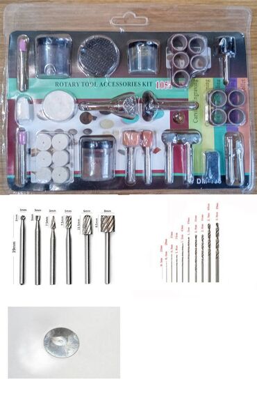 Ostali pribor i dodaci za alate: Komplet 105 dodataka za biaks Dremel, Proxxon. Plus 6 glodala za — 1