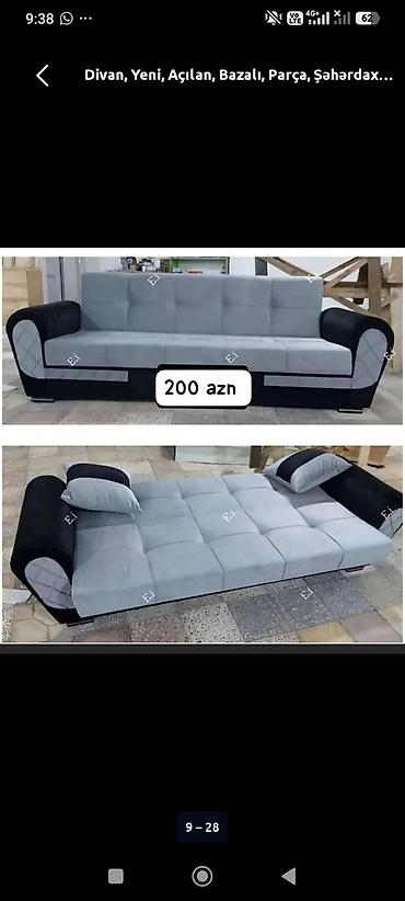 divan olcusu: Divan, Qonaq otağı üçün, Bazalı, Açılan — 1
