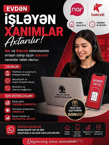 rus dili muəllimi: Çağrı mərkəzi operatoru tələb olunur, Yalnız qadınlar üçün, İstənilən yaş, Təcrübəsiz, İşəmuzd ödəniş — 1