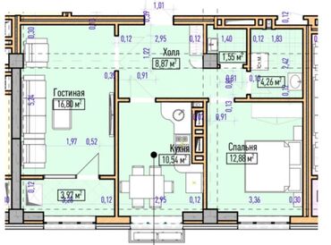 как взять квартиру в рассрочку на 10 лет: 2 комнаты, 59 м², Элитка, 10 этаж, ПСО (под самоотделку)