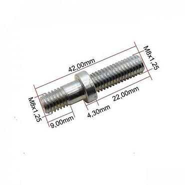 blind matica: Dvostrani vijak M8x1.25 sa ramenom – ukupna dužina 42 mm - Navoj: M8 — 2