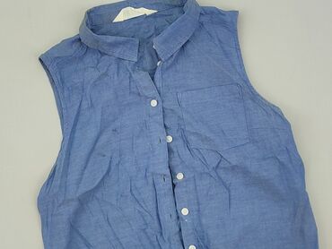 krótki top z wiązaniem: Shirt 14 years, condition - Good, pattern - Monochromatic, color - Blue