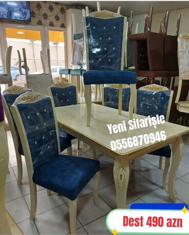 Masa və oturacaq dəstləri: Qonaq otağı üçün, Yeni, Açılmayan, Dördbucaq masa, 6 stul -da lalafo.az — 3 Masa və oturacaq dəstləri: Qonaq otağı üçün, Yeni, Açılmayan, Dördbucaq masa, 6 stul — 3