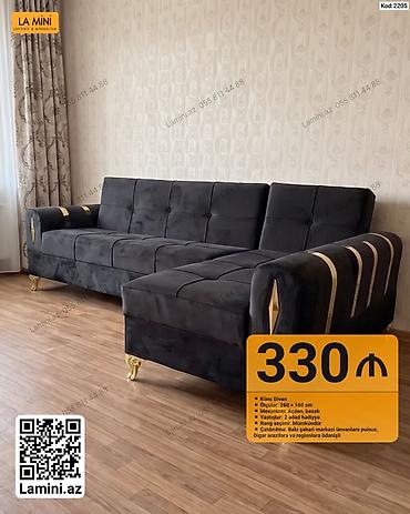 Mebel: Künc divan – La Mini - Ölçülər: 260 × 160 sm - Mexanizm: açılan — 1