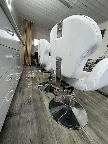 Салонные кресла: Парикмахерские кресла гидравлические (2 шт.) - Цвет: белый - Обивка — 3