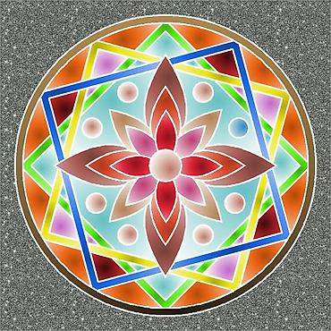 Şəkillər, tablolar: Rəngli mandala divar sənəti – 4 ədəd rəqəmsal illüstrasiya dəsti — 2