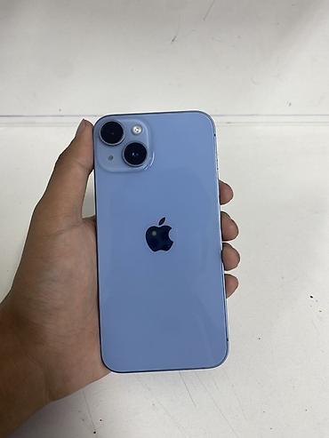 IPhone 13, Б/у, 128 ГБ, Голубой, Кабель, 79 %