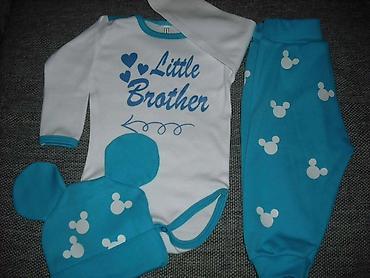 Kompleti: 3 dekni kompletic Vel 56-62 dvobroj do 3 meseci 68 do 5 meseci 74 do 9 — 2