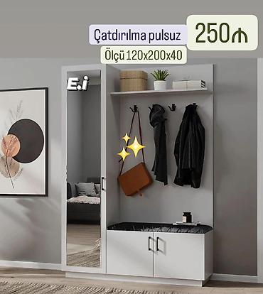 Dəhliz dolabları: Dəhliz üçün çoxfunksiyalı paltar asqısı və şkaf dəsti. - Ölçü — 1