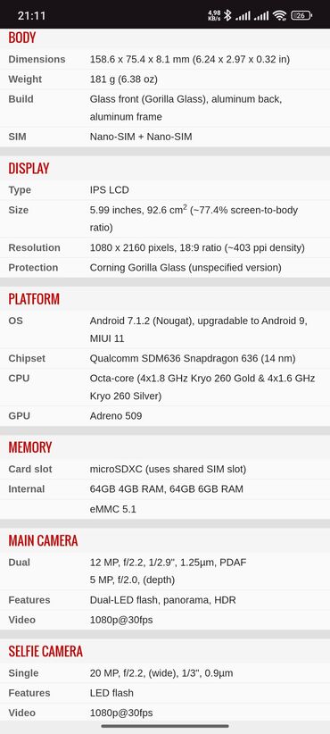 Redmi: Redmi Note 5 Pro, 64 GB, rəng - Boz, Barmaq izi, Face ID, Sənədlərlə — 13