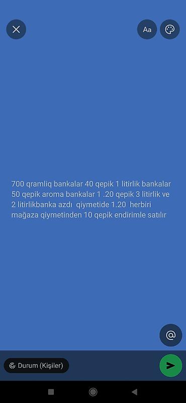 bankalar: Şüşə bankalar və qapaqlar - 700 qramlıq bankalar: 0.40 AZN - 1 — 1