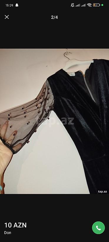 velur qadın donları: Məhsul: Qadın paltarı - Material: məxmər toxuma, elastik və tökümlü — 2