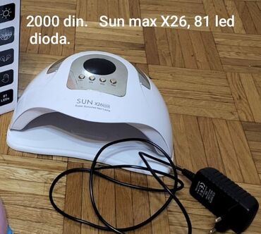 staklena turpija za nokte dm: UV lampa za nokte Sun Max X26 sa 81 LED diodom. Ova lampa je pogodna